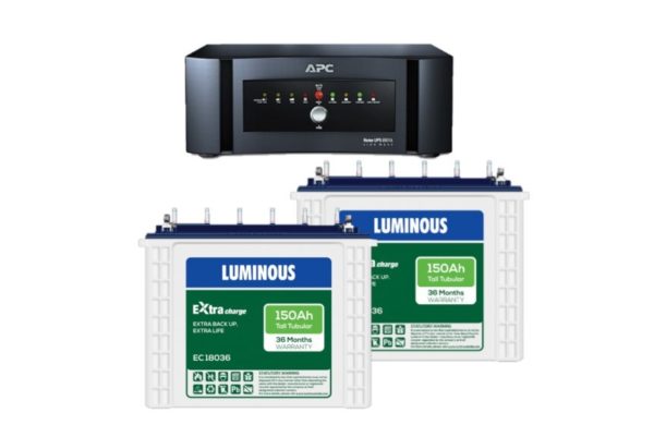 APC BI1500 Inverter And Luminous EC 18036 150AH Tall Tubular Battery