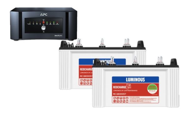 APC BI1500 Inverter And Luminous RC 18000ST 150AH Tubular Battery