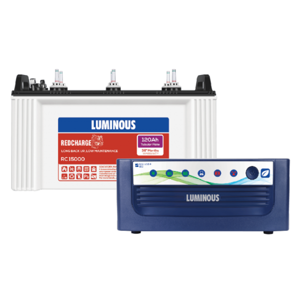 Eco Volt 850 Inverter and Red Charge 15000 - 120AH Tubular Battery